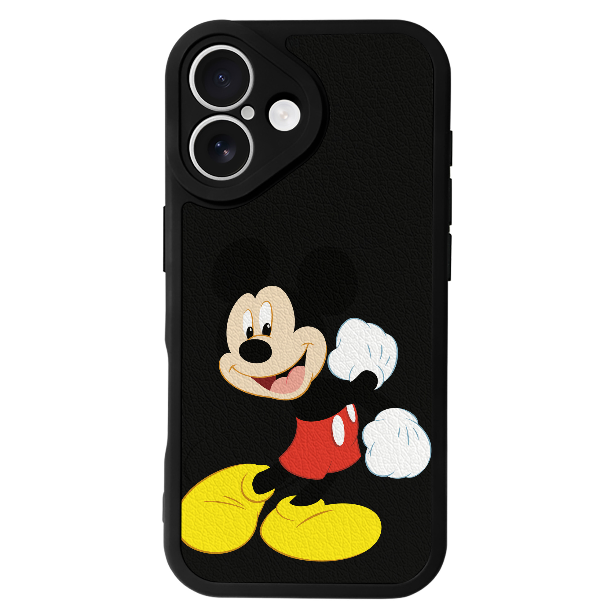 （画像用） ミッキーマウス Mickey Mouse 【iPhone 16シリーズ対応】シリコンスマホケース（レザー調） 材質：シリコン